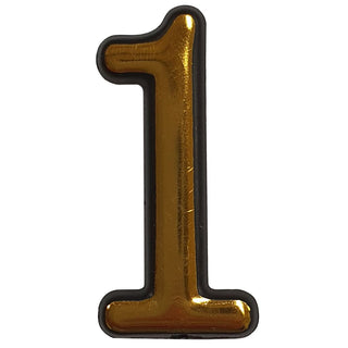 Husnummer 1 til dør, Sunprints, plastik, halvrund, ude-/indendørs, 5,5×3,5 cm