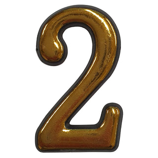 Husnummer 2 til dør, Sunprints, plastik, halvrund, ude-/indendørs, 5,5×3,5 cm