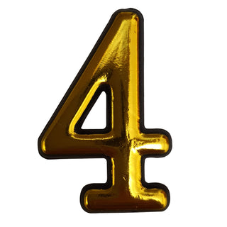 Husnummer 4 til dør, Sunprints, plastik, halvrund, ude-/indendørs, 5,5×3,5 cm