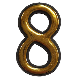Husnummer 8 til dør, Sunprints, plastik, halvrund, ude-/indendørs, 5,5×3,5 cm