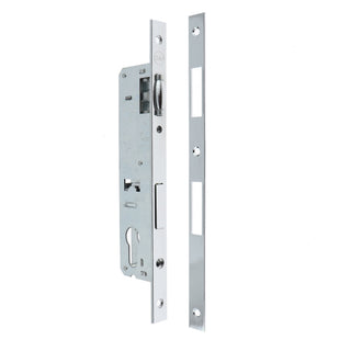Indbygget dørlås til PVC-døre, Yale, med rulle + frontplade, 25 × 85 mm