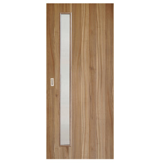 Skydedør til indendørs brug med fibermønstret glas, 85 × 206 cm + indbygget greb