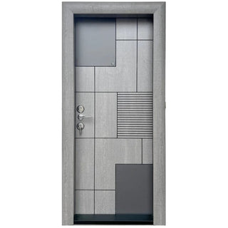 Indvendig ståldør Megadoor Elite Plus 1047 – Antracitgrå + Eg, 88 x 200 cm (højre/venstre)