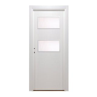 Indvendig dør med cellekerne og glas, HDF, højrehængt, model T, Gol 1, 205 x 76 cm med karm