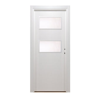 Indvendig cellekernedør med glas, HDF, venstrehængt, model T, Gol 1, 205×76 cm med karm