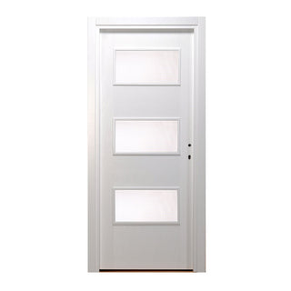 Indvendig dør med cellekerne og glas, HDF, venstrehængt, model T, Gol 2, 205 x 86 cm med karm