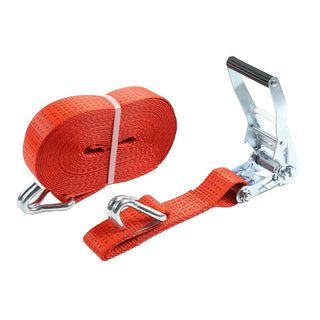 Surringsstrop med skralde og krog, 8 m, 50 mm, 5000 daN