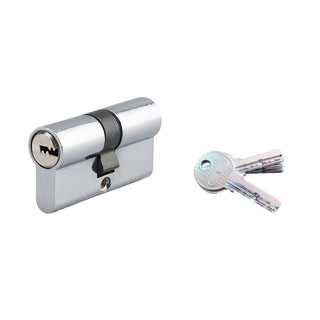 Sikkerhedscylinder europrofil Serruprix Thirard, zink-aluminium, forniklet, 5 vendbare nøgler, 30×30 mm