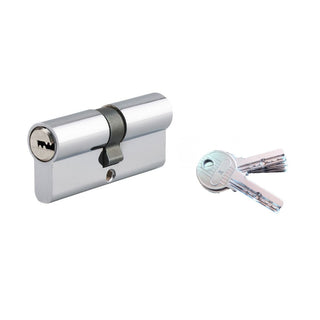 Sikkerhedscylinder europrofil Serruprix Thirard, zink-aluminium, forniklet, 5 vendbare nøgler, 35×35 mm