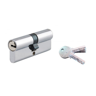 Sikkerhedscylinder europrofil Serruprix Thirard, zink-aluminium, forniklet, 5 vendbare nøgler, 40×40 mm