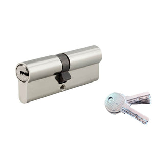 Sikkerhedscylinder europrofil Serruprix Thirard, zink-aluminium, forniklet, 5 vendbare nøgler, 45×50 mm