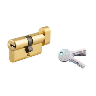 Sikkerhedscylinder europrofil Serruprix Thirard, med knop, zink-aluminium, 5 vendbare nøgler, 30×30 mm