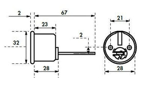 Sikkerhedscylinder Thirard RIM, messingfarvet, 4 flade nøgler, 67×32 mm