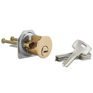 Sikkerhedscylinder Thirard RIM, messingfarvet, 4 flade nøgler, 67×32 mm