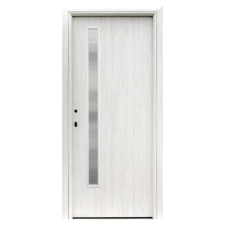 Indvendig cellulardør med glas, R80 Doina, højrehængt, Gol II, hvid, 202×66×4 cm, med rundet karm