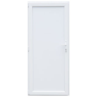 Yderdør i PVC med panel, 4 kamre, dørtrin i aluminium, venstrehængt, 78×188 cm