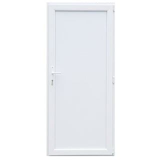 Yderdør i PVC med panel, 4 kamre, dørtrin i aluminium, højrehængt, 78×188 cm