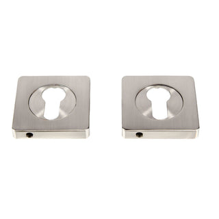 Firkantet rosette til trædør, ESC08 PZ(Y) RS55 SN, zamak, satin 55 mm, 2 stk./sæt