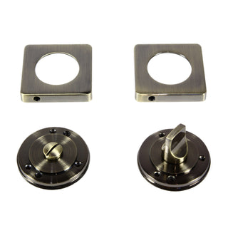 Firkantet rosette til trædør (badeværelse), ESC08 WC RS55 AB, zamak, antik 55 mm, 2 stk./sæt