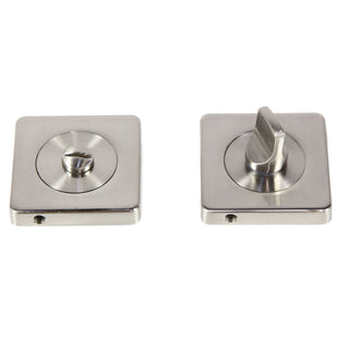 Firkantet rosette til trædør (badeværelse), ESC08 WC RS55 SN, zamak, satin 55 mm, 2 stk./sæt