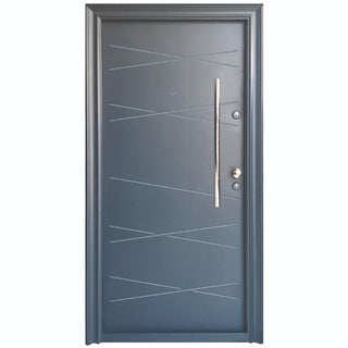 Metaldør til udendørs brug, Tracia Victrix, venstrehængt, stang 70 cm + kugle, 96×205 cm