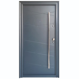 Metaldør til udendørs brug, Tracia Victrix, venstrehængt, stang 70 cm + kugle, 96×205 cm