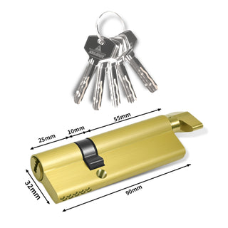Låsecylinder Assa Abloy, natur, 5 nøgler, 25×10×55 mm