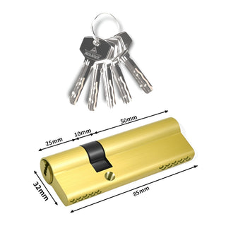 Låsecylinder Assa Abloy Best, natur, 5 nøgler, 25×10×50 mm