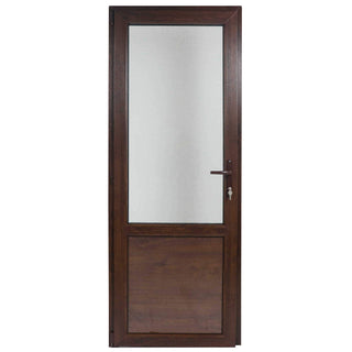 PVC-udedør med termorude 2/3, type 2, 4 kamre, aluminiumstærskel, venstre, 87×202 cm