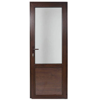 PVC-udedør med termorude 2/3, type 2, 4 kamre, aluminiumstærskel, højre, 87×202 cm