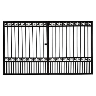 Dobbelthængslet indkørselsport i smedejern – Thalia 3500 x 1800 mm – sort