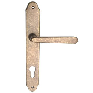 Dørgreb til entredør med langskilt, Verofer Wien, til cylinder, messing, antikbronze, 90 mm