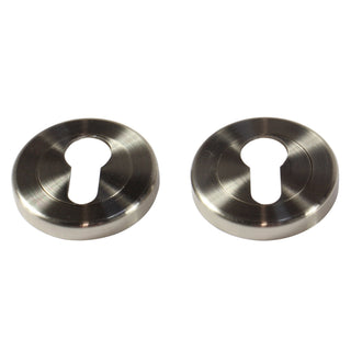 Rund rosette til cylinderlås, Yale, satinstål, 54 mm, 2 stk./sæt