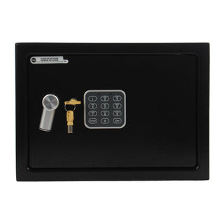 Pengeskab Yale Mediu YEC/250/DB2, med alarm, elektronisk lås og nøglelås, stål, 350 × 250 × 250 mm