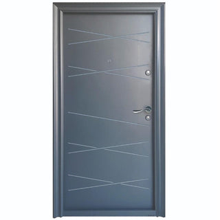 Metaldør til udendørs brug, Tracia Victrix, venstrehængt, stang 70 cm + kugle, 96×205 cm