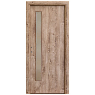 Indvendig hulkernedør med rude, R80 3D, højrehængt, Gol II, 202×66×4 cm med karm