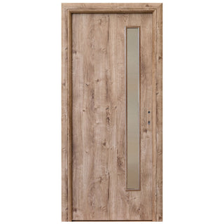 Indvendig hulkernedør med rude, R80 3D, venstrehængt, Gol II, 202×66×4 cm med karm
