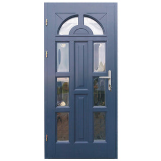 Indgangsdør i træ, Zsuzsana, med buet glas, venstre, 98 × 208 cm
