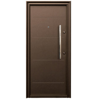 Udendørs metaldør Tracia Traiana, venstrehængt, med 70 cm stang + kugle, 96×205 cm