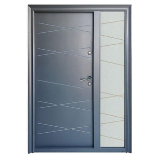 Metaldør til udendørs brug Tracia Victrix, venstre åbning, 150 cm stang + kugle, 140×205 cm