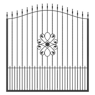 Metalhegnpanel G06C, Stål, Sort (RAL 9005), 1960 x 1800 mm