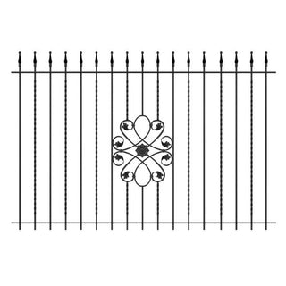 Metalhegnpanel G08A, Stål, Sort (RAL 9005), 1960 x 1100 mm