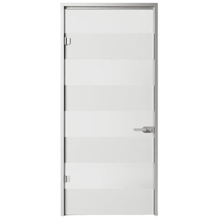 Indvendig svingdør Moldoglass, hærdet mønstret mat glas, aluminiumskarm, 81×205,5 cm