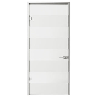 Indvendig svingdør Moldoglass, hærdet mønstret mat glas, aluminiumskarm, 91×205,5 cm