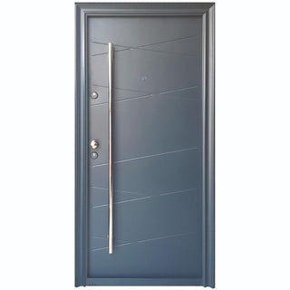 Metaldør til udendørs brug Tracia Victrix, højrehængt, med 70 cm bar-håndtag + kugle, 88 x 205 cm