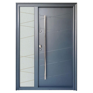 Metaldør til udendørs brug Tracia Victrix, højre, bjælke 150 cm + kugle, 140×205 cm