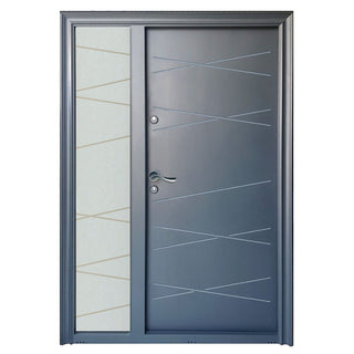 Metaldør til udendørs brug Tracia Victrix, højre, bjælke 150 cm + kugle, 140×205 cm