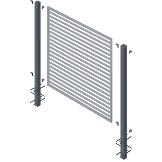 Stolpe til hegn 100x100 mm – 2400 mm – Sort RAL 9005 – 5 mm stål