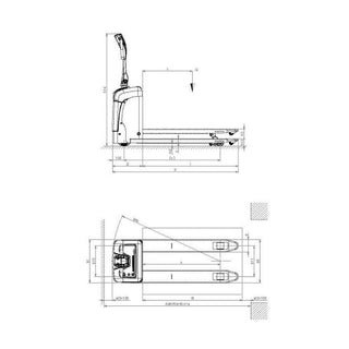 Elektrisk palleløfter CX12 S2 *A*, 1150 x 520 mm, 1,2 T