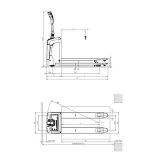 Elektrisk palleløfter CX12 GEL S2 *A*, 1150 x 520 mm, 1,2 T